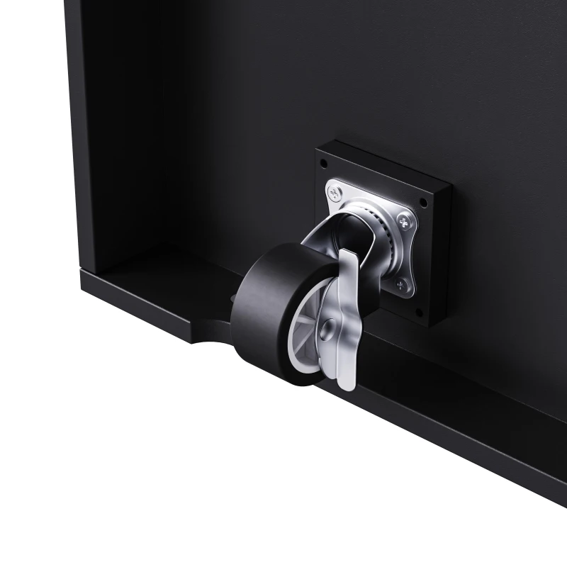 Kitchen Island with 2 Bar Stools, Power Outlet, Internal Rack, 5 Wheels, Drop Leaf, Adjustable Shelves, 2 Drawers, 48" L x 29.5" W x 37" H, Black