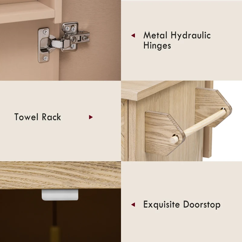 Coastal Kitchen Island Cart with Drop Leaf, Handwoven Ash Veneer Doors, Adjustable Shelves, Lockable Wheels, 51" L x 29.5" W x 36" H, Natural