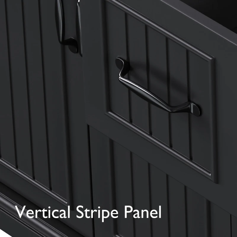 Rolling Kitchen Island Cart with Drop Leaf, Power Outlet, 4 Door Shelves, 6 Drawers, Adjustable Shelves, Spice Rack, 55.5" L x 30" W x 36" H, Black