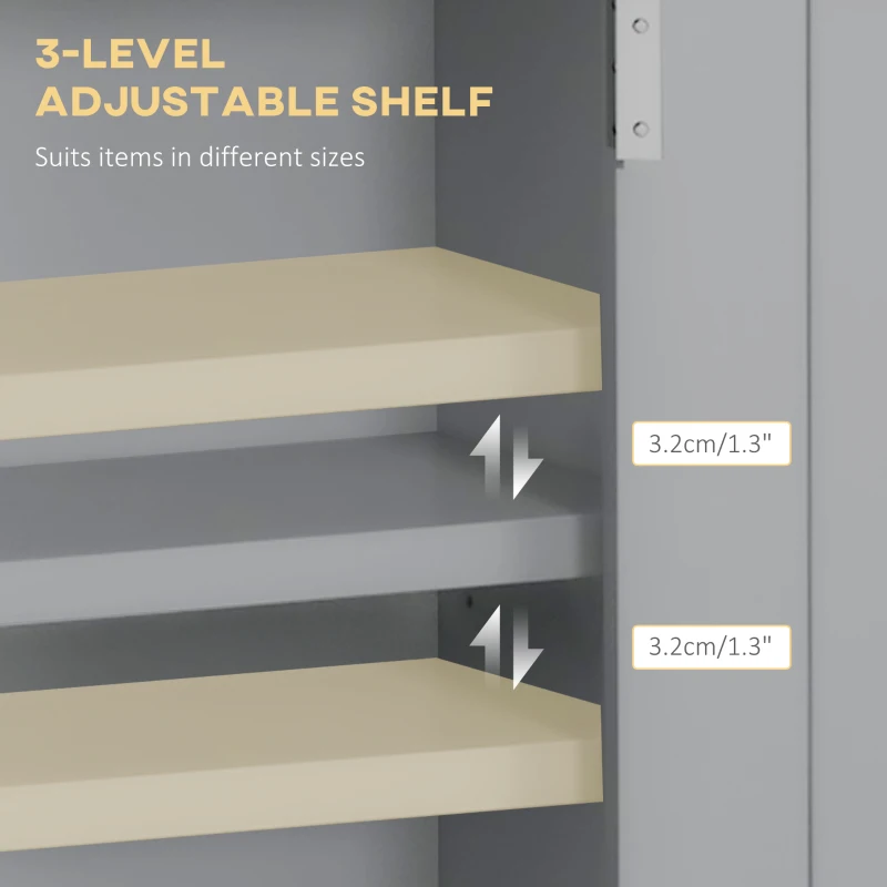 kleankin Bathroom Wall Cabinet, Medicine Cabinet, Toilet Storage Cabinet with Shelf for Living Room and Entryway, Grey