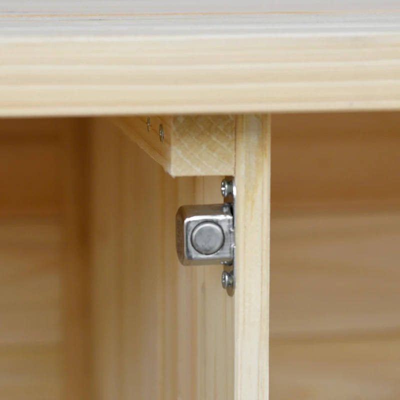 Outdoor Kitchen Island with Stainless Steel Top, Spice and Towel Rack, Rolling Bar Cart with Lockable Wheels, 50" L x 18.5" W x 36.5" H, Natural