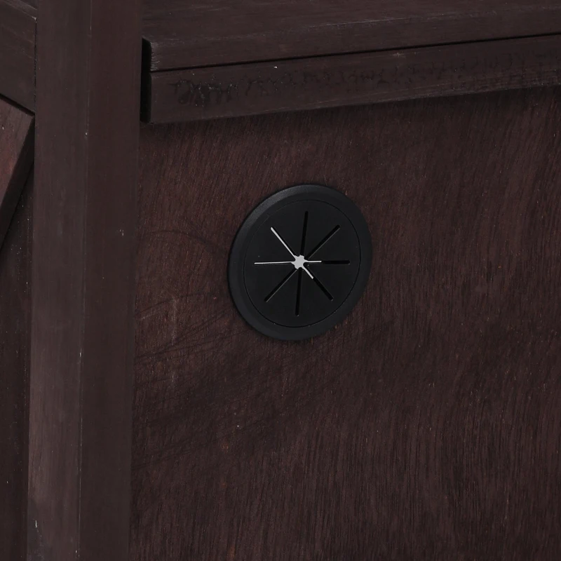 Outdoor Kitchen Island with Raised Shelf, Storage Cabinet, Stainless Steel Top, Rolling Grill Cart with Adjustable Shelves, Spice Rack, Brown