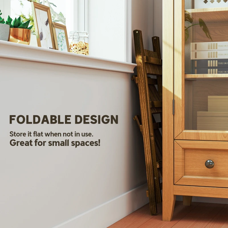 Outsunny Outdoor Plant Stand, Foldable Flower Stand 3-Tier Wooden Plant Shelf for Garden Indoor Outdoor, 16" x 15" x 37"