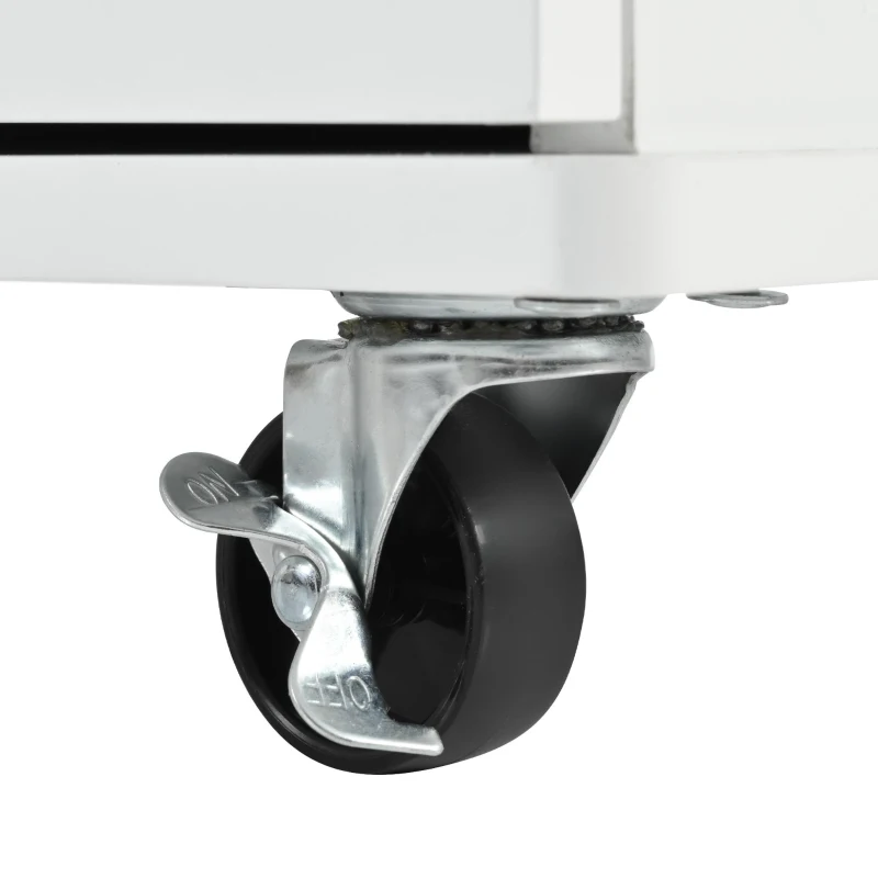 Kitchen Island Cart with 3-Tier Pull-Out Cabinet Organizer, Drop Leaf, Adjustable Shelves, Rolling Cart with Towel Rack, 46" L x 29.5" W x 37" H, White