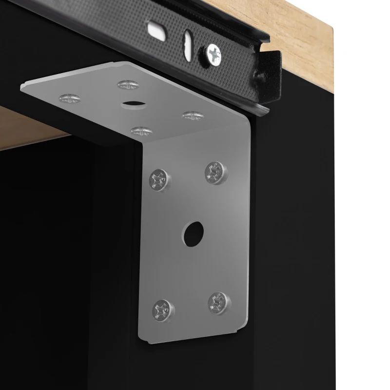 Kitchen Island with Extendable Dining Table, Rubber Wood Veneer, Internal Rack, Power Outlet, Drawers and Cabinets, 47" L x 33.5" W x 37" H, Black