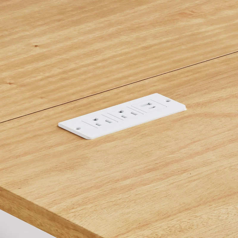 Kitchen Island with Power Outlet and Drop Leaf, 4 Door Shelves, Rolling Cart with Adjustable Shelves, Hidden Wheels, 55.5" L x 30" W x 36" H, White