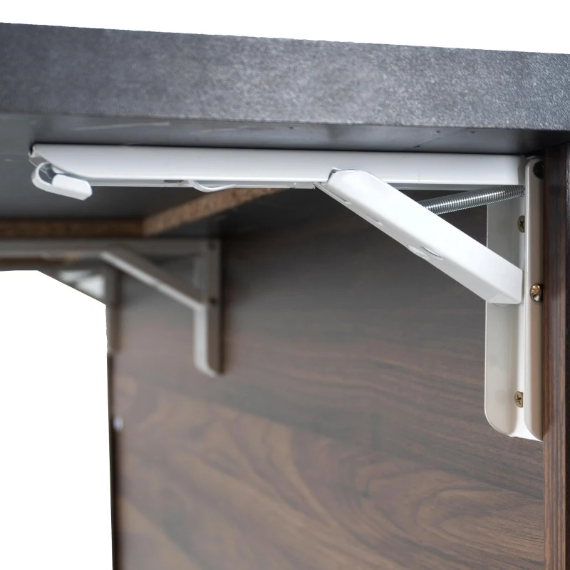 Kitchen Cart with Trash Can Storage, Drop Leaf, Spice and Towel Rack, Central Island with Rolling Wheels, 51" L x 31.5" W x 35" H, Walnut Brown