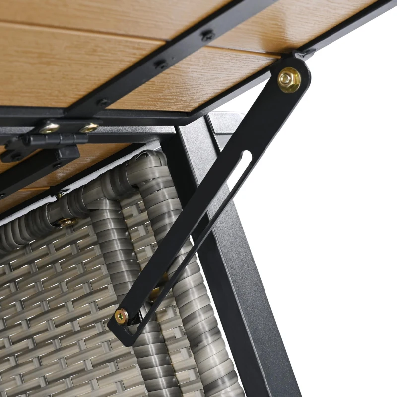 Outdoor Grill Cart with Extended Table Top, Rolling Kitchen Island on Wheels with Storage Cabinet, Double Handle, 53" L x 28.3" W x 41.5" H, Gray