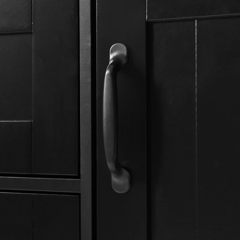 Kitchen Island with Dual Drop Leaf, 3 Drawers, 5 Wheels, Power Outlet, Adjustable Shelves, Spice and Towel Rack, 56" L x 34" W x 36.5" H, Black