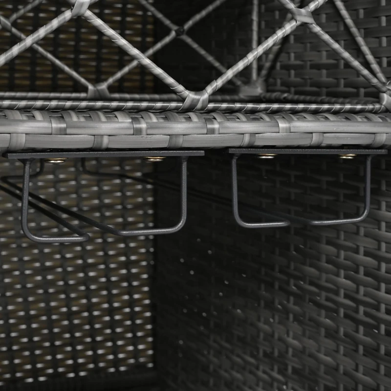 Outdoor Grill Cart with Extended Table Top, Rolling Kitchen Island on Wheels with Storage Cabinet, Double Handle, 53" L x 28.3" W x 41.5" H, Gray