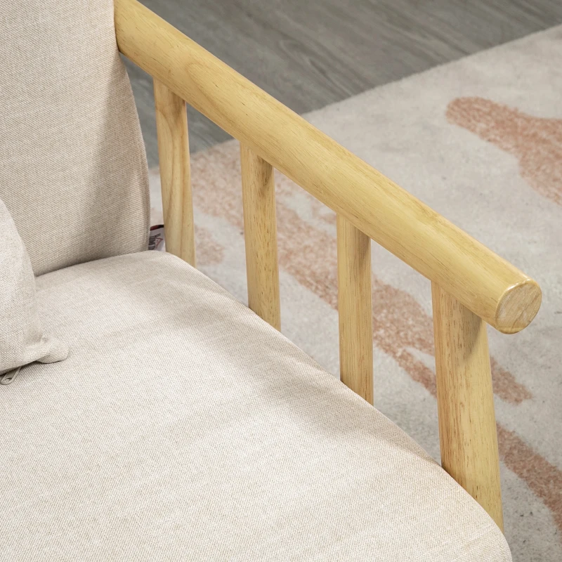 HOMCOM 48" 2 Seater Couch for Small Spaces, Modern Loveseat Sofa for Bedroom, Living Room Furniture, Small Couch, Beige