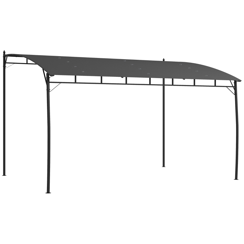 Outsunny 10' x 13' Outdoor Pergola with UV30+ Protection Canopy and Steel Frame for Porch, Patio, Deck, Backyard, Dark Grey