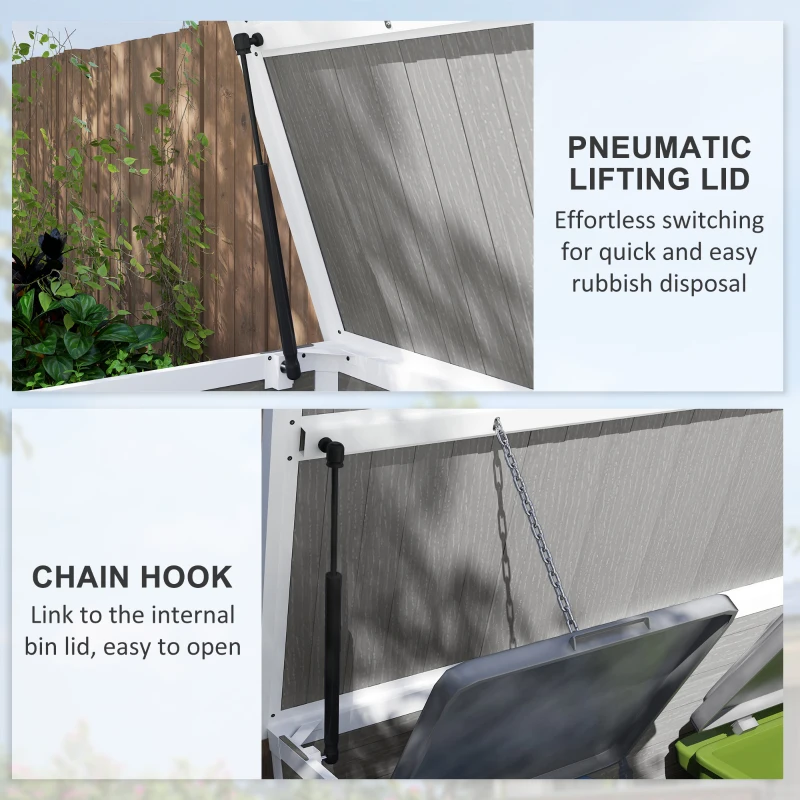 Outsunny 4.7 x 2.5FT Outdoor Horizontal Storage Shed, Lockable Trash Can Storage with Chain Lid, Gray(m-6)