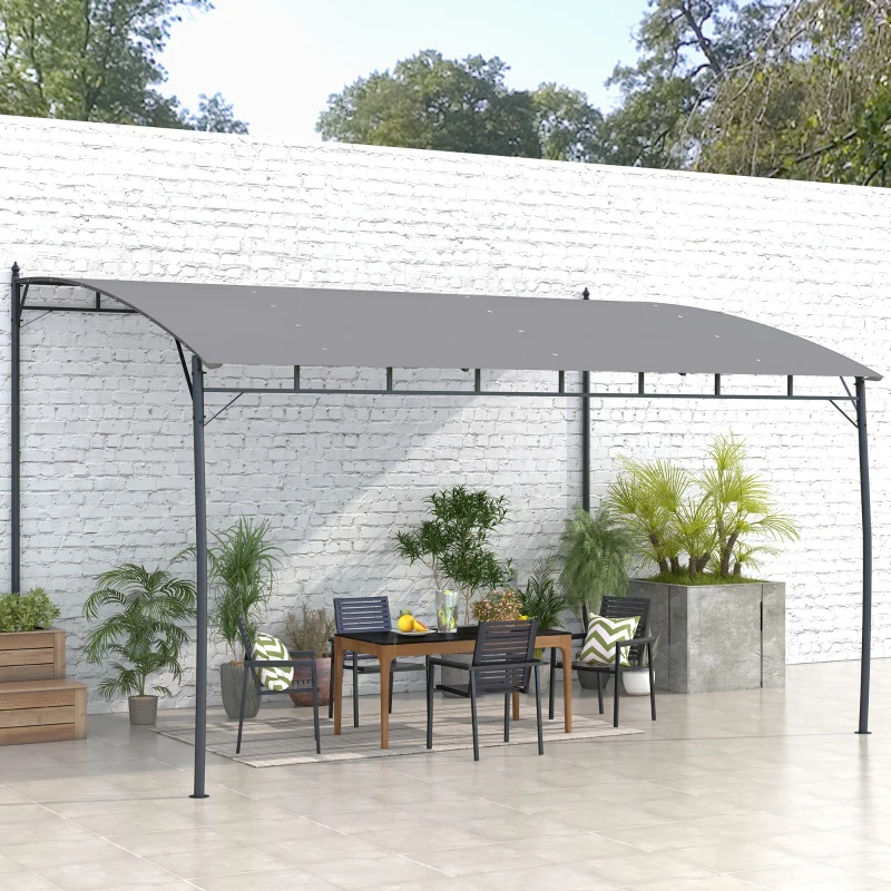 Outsunny 10' x 13' Outdoor Pergola with UV30+ Protection Canopy and Steel Frame for Porch, Patio, Deck, Backyard, Dark Grey