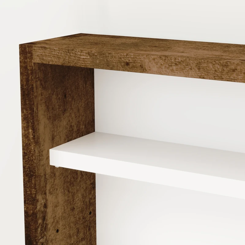 HOMCOM 5-Tier Display Cabinet, Shot Glass Display Case, Glass Curio Cabinet with 2 Glass Doors and 4 Adjustable Shelves, Brown