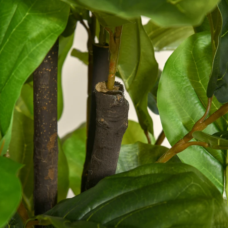 HOMCOM 5FT Artificial Fiddle Leaf Fig Tree, Faux Decorative Plant in Nursery Pot for Indoor or Outdoor Décor