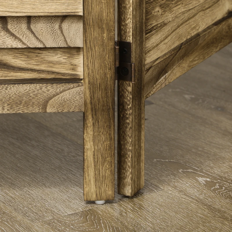 HOMCOM 5.6 Ft Room Divider, 4 Panel Portable Folding Privacy Screens for Home Office, Bedroom, Brown