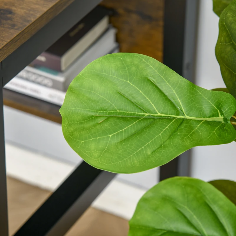 HOMCOM Set of Two Hanging Lisianthus Flower Pots - Yellow/Green