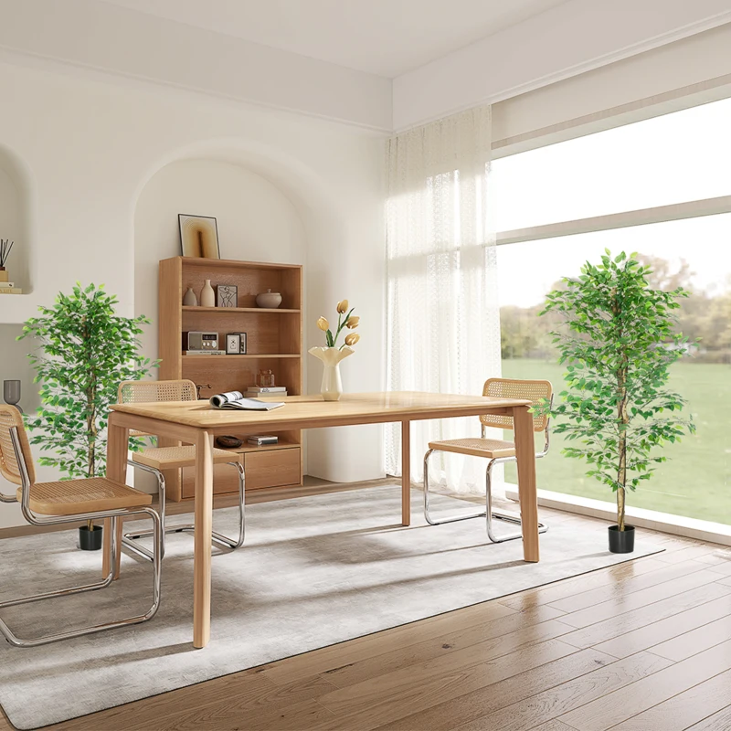 HOMCOM Set of 2 6ft Artificial Trees Ficus, Indoor Fake Plants with Pot, for Home Decor