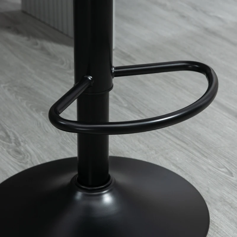 HOMCOM Swivel Bar Stools Set of 2, PU Leather Upholstered Counter Stools with Adjustable Height and Footrest for Kitchen