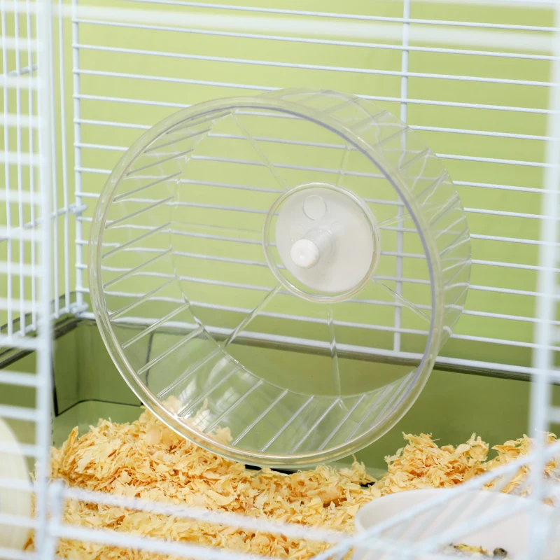 PawHut Small Animal Cage for Gerbil or Dwarf Hamster w/ Tubes, Exercise Wheel, Food Dish, Water Bottle, 23" x 13" x 12", Gray