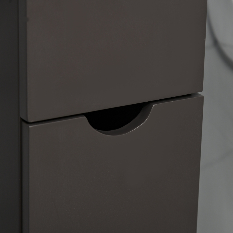 HOMCOM 54" Tall Bathroom Storage Cabinet, Freestanding Linen Tower with 2-Tier Shelf and Drawers, Narrow Side Floor Organizer, Brown