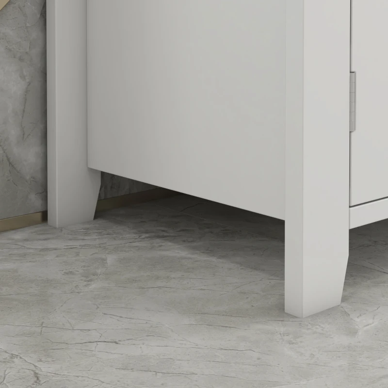 Kleankin Pedestal Sink Storage Cabinet, Under Sink Cabinet with U-Shape and Adjustable Internal Shelf, White