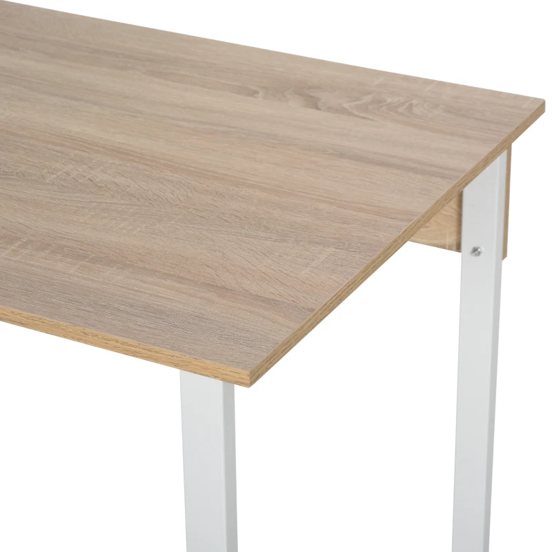 HOMCOM 88" Extra Long 2-Person Computer Desk with Storage Shelves Combo, Double Workstation Storage Study Writing Table for Home Office, Bookshelf, Natural Wood Color