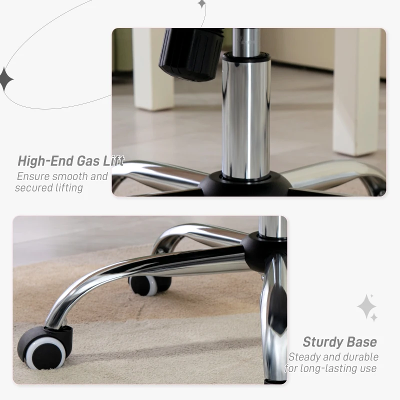 Vinsetto Velvet Office Chair Desk Chair with 360 Degree Swivel Wheels Adjustable Height Tilt Function Light Gray