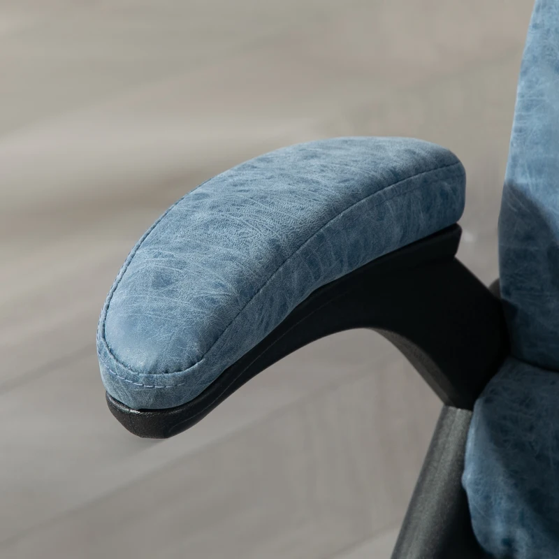 HOMCOM Massage Office Chair, Heated Reclining Computer Chair with 6 Vibration Points, Armrest and Remote, Blue