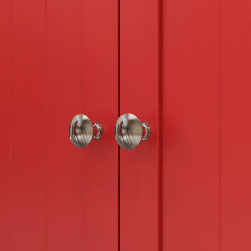 HOMCOM Kitchen Sideboard Cabinet, Large Kitchen Storage Cabinet w/ Double Doors & 5-tier Shelving for Home, Dining Room, Red