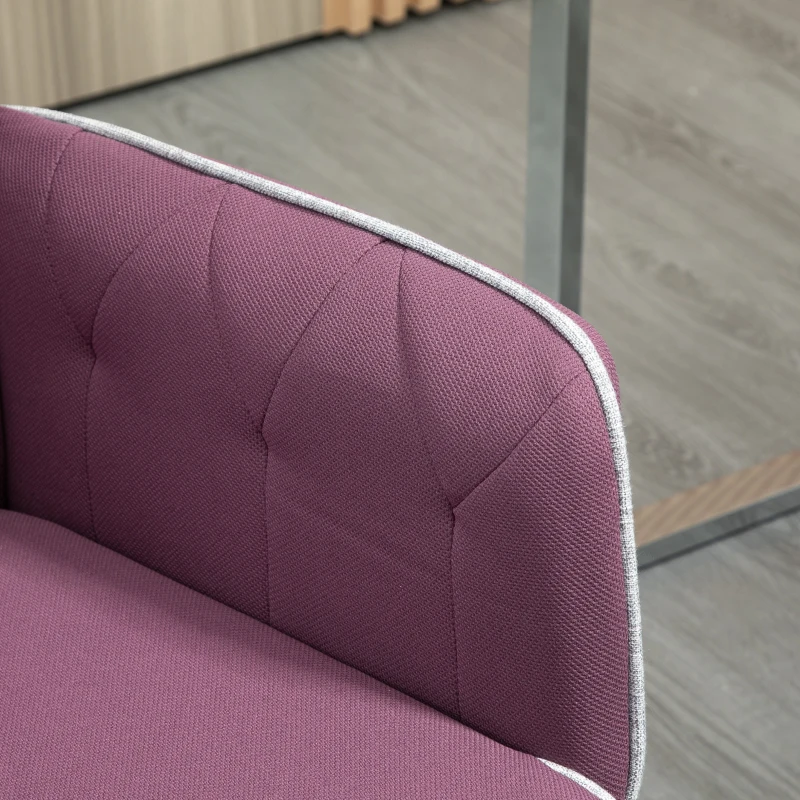 Vinsetto Spandex Home Office Chair, Tufted Height Adjustable Computer Desk Chair with Swivel Wheels and Padded Armrests, Purple