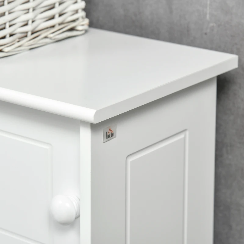HOMCOM Over The Toilet Bathroom Cabinet, Freestanding Bathroom Storage Organizer with Adjustable Shelves, Toilet Rack, White