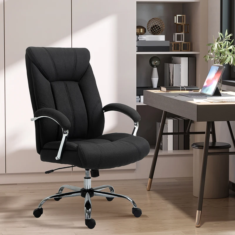 Vinsetto High Back Home Office Chair, Computer Desk Chair with Lumbar Back Support and Adjustable Height, Black