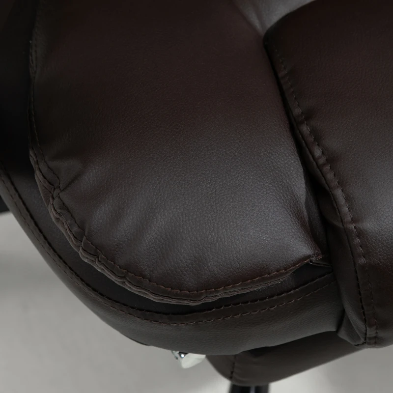 Vinsetto 7-Point Vibrating Massage Chair, Reclining Office Chair with Footrest, Reclining Back, Adjustable Height, Brown