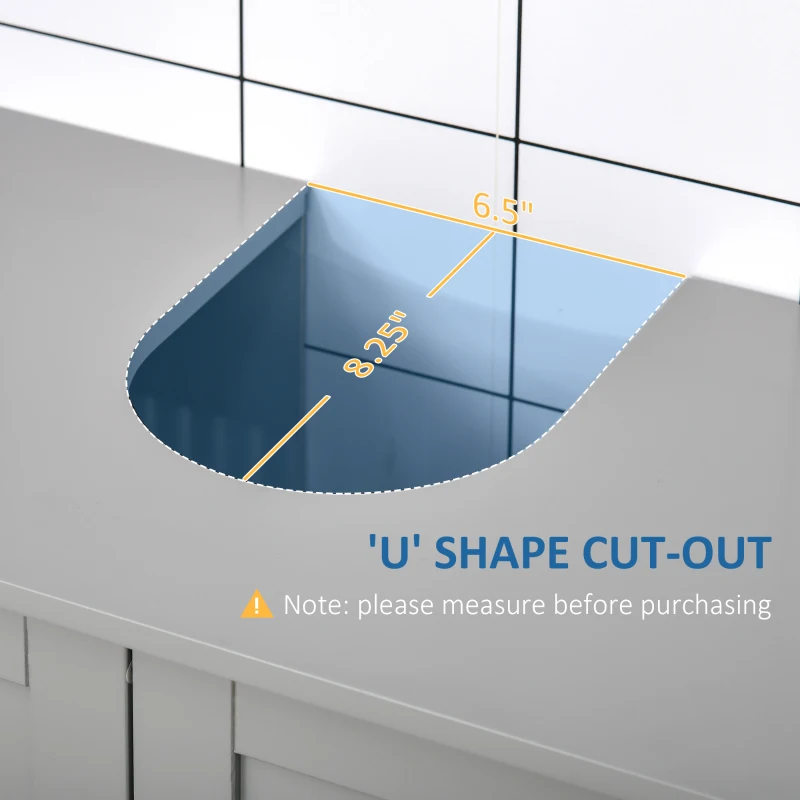 kleankin Under Sink Pedestal Storage Bathroom Cabinet, Gray