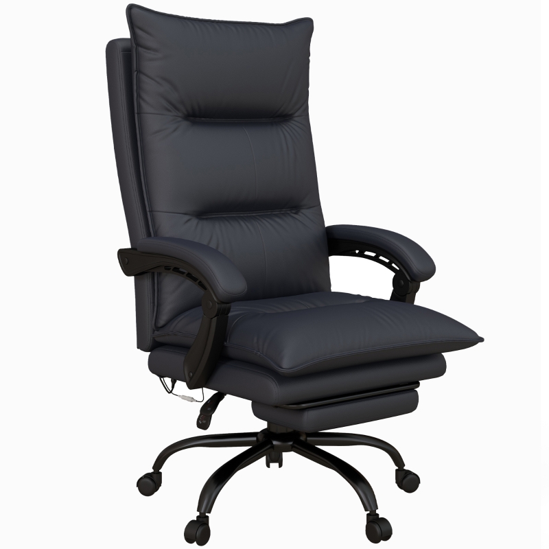 thumbnail image 2 of Vinsetto High-Back Home Office Chair W/ Adjustable Height & Footrest – Grey Polyester, Steel Frame, 120kg Capacity 2 of 3