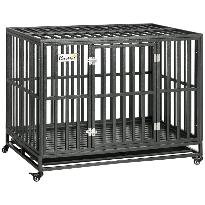福袋安いいね半額ストア Dog Duty Heavy PawHut Kennel 45 Wheels with Crate Dog Steel 全巻セット
