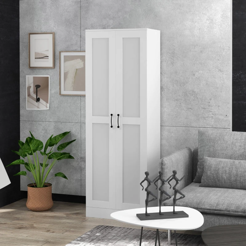 HOMCOM Storage Cabinet w/ Adjustable Shelves, Pantry Cupboard, White