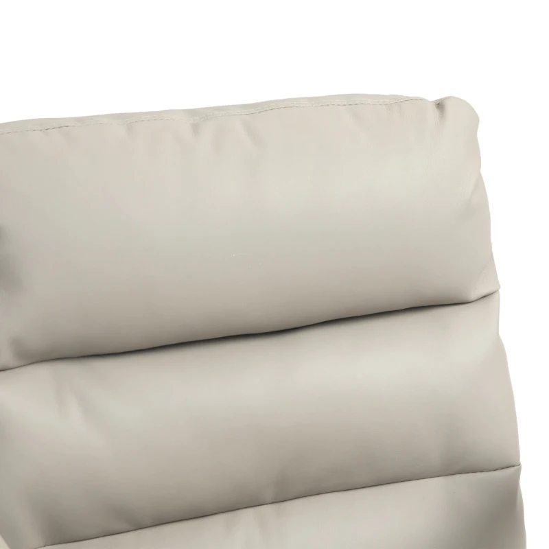 HOMCOM Home Office Chair, PU Leather Computer Desk Chair, Swivel Task Chair with Adjustable Height, Light Gray