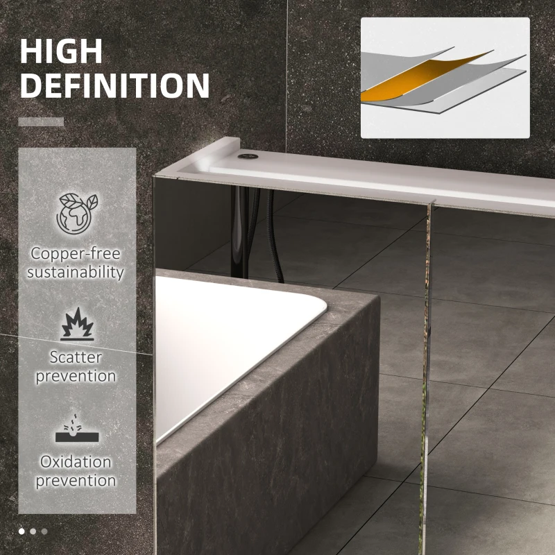 kleankin Bathroom Mirror Cabinet with Light, Bathroom Storage Cupboard with USB Charge, Adjustable Shelf, 35.5"W x 25.5"H, White