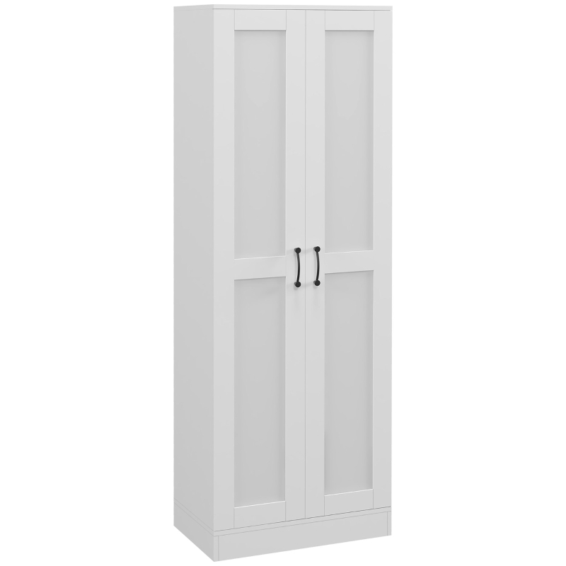 HOMCOM Storage Cabinet w/ Adjustable Shelves, Pantry Cupboard, White