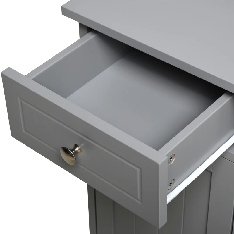 Kleankin Freestanding Bathroom Floor Cabinet, Wooden Bathroom Cabinet with 2 Doors, 2 Drawers and Adjustable Shelf, Gray