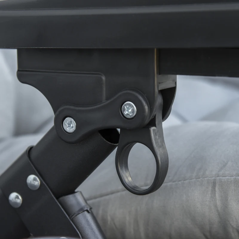 Outsunny Reclining Zero Gravity Chair with Adjustable Backrest, Folding Garden Sun Lounger with Removable Cushion and Headrest, Light Grey