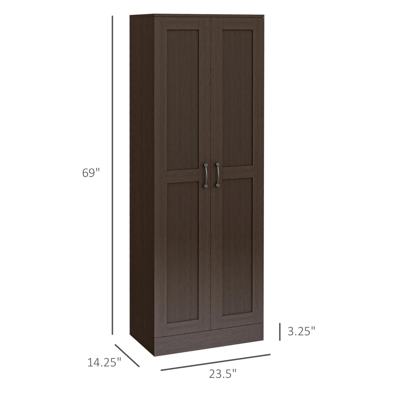 HOMCOM Storage Cabinet w/ Adjustable Shelves, Pantry, Coffee