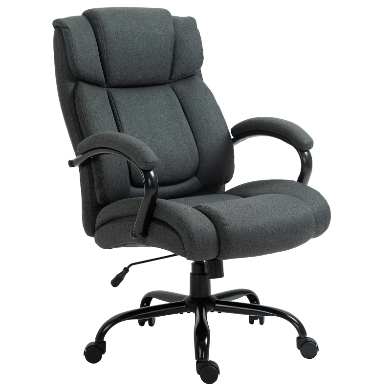 Vinsetto Executive Office Chair with Wide Seat, Computer Desk Chair with Adjustable Height, Swivel Wheels, Gray