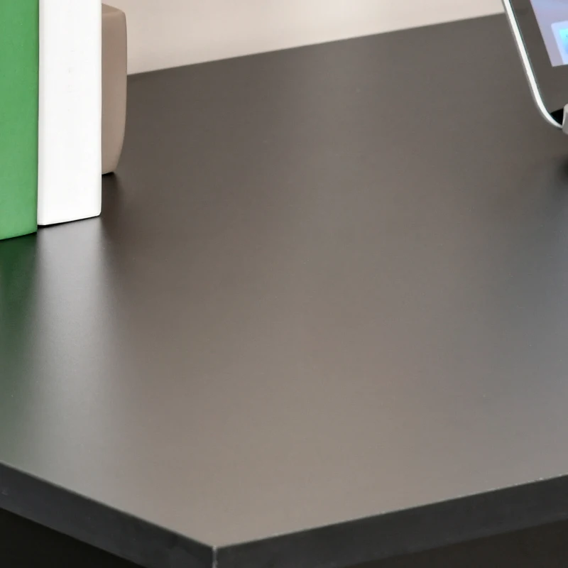 HOMCOM Computer Desk with 6-Tier Storage Shelves, Writing Desk Workstation with Bookshelf for Home Office, Black