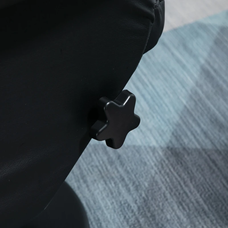 HOMCOM PU Leather Recliner Chair with Ottoman, Swivel Recliner and Ottoman with Round Wrapped Base for Living Room, Black