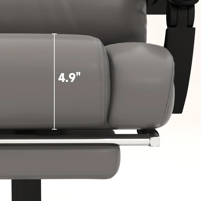 Vinsetto Massage Office Chair with 6 Vibrating Points, High Back Reclining Office Chair with Footrest and Remote, Gray