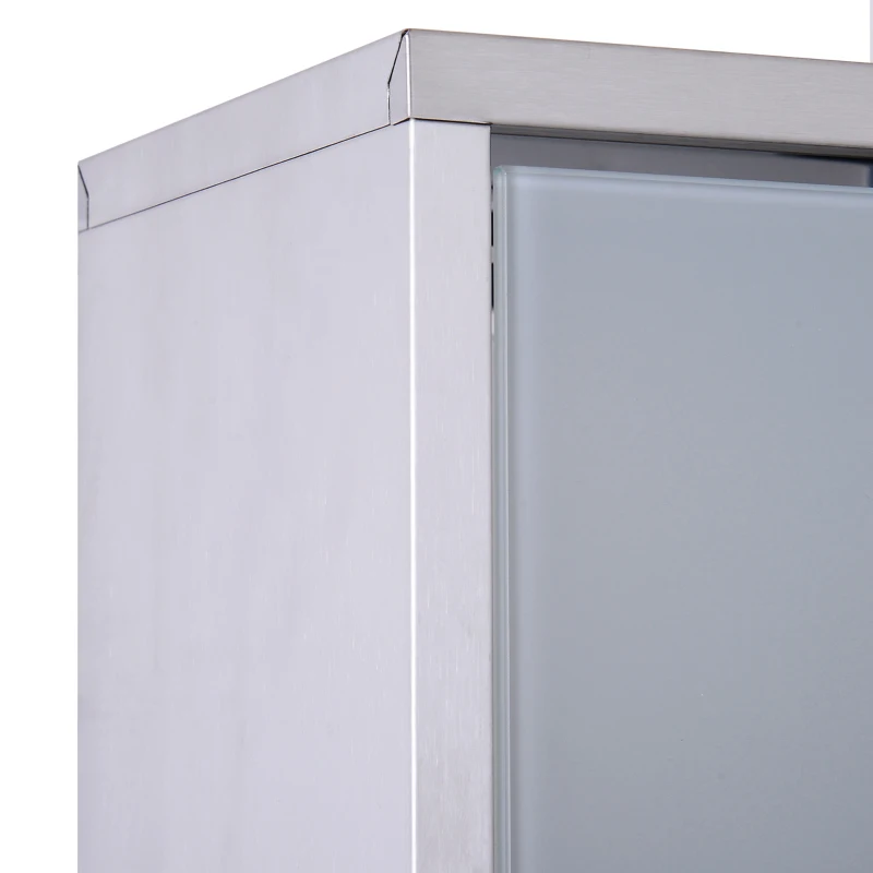 HOMCOM 12" x 20" Lockable Medicine Cabinet, 3 Tier Stainless Steel Medical Wall Box with 2 Keys and Shelves for Bathroom